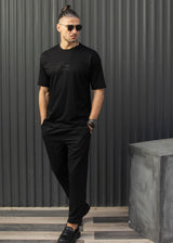 HENRY CLOTHING Ανδρική κοντομάνικη μπλούζα μαύρη 7-010-black