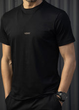 HENRY CLOTHING Ανδρική κοντομάνικη μπλούζα μαύρη 7-001-black