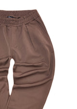 HENRY CLOTHING Ανδρικό ανοιξιάτικο παντελόνι καφέ simple oversized pants 8-002-brown