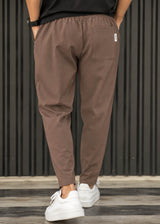 HENRY CLOTHING Ανδρικό ανοιξιάτικο παντελόνι σκούρο καφέ 8-002-dark brown