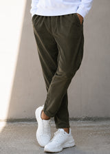 HENRY CLOTHING Ανδρικό παντελόνι κοτλέ χακί 8-032-khaki