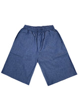 HENRY CLOTHING Ανδρική βερμούδα υφασμάτινη τύπου τζιν 8-112-blue