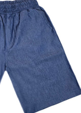 HENRY CLOTHING Ανδρική βερμούδα υφασμάτινη τύπου τζιν 8-112-blue