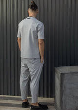 HENRY CLOTHING Ανδρικό ανοιξιάτικο παντελόνι απαλό γκρι 8-137-ice