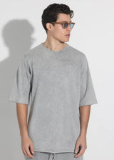 Ανδρική κοντομάνικη μπλούζα Vinyl Art Clothing - 82520-09 - cotton oversized fit premium washed tee γκρι