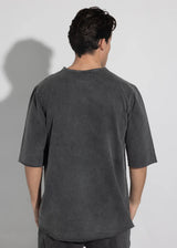Αντρική κοντομάνικη μπλούζα Vinyl Art Clothing - 82520-01 - premium washed oversized tee μαύρο