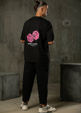 HENRY CLOTHING Ανδρική κοντομάνικη μπλούζα μαύρη Dice 9-040-black