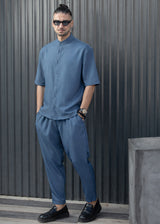 HENRY CLOTHING - Ανδρικό ανοιξιάτικο παντελόνι - Μπλε ραφ 8-102