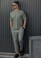 Ανδρική κοντομάνικη μπλούζα Henry clothing 9-131-χακί