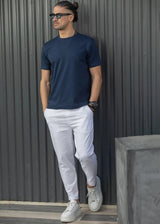 Ανδρική κοντομάνικη μπλούζα Henry clothing 9-133-μπλε