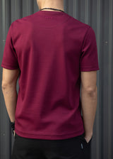 HENRY CLOTHING Ανδρική κοντομάνικη μπλούζα μπορντό 9-133-burgundy
