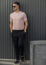 HENRY CLOTHING Ανδρική κοντομάνικη μπλούζα σάπιο μήλο 9-133-dusty pink