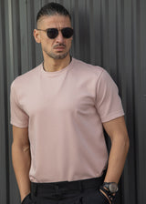 HENRY CLOTHING Ανδρική κοντομάνικη μπλούζα σάπιο μήλο 9-133-dusty pink