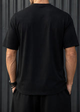 HENRY CLOTHING Ανδρική κοντομάνικη μπλούζα μαύρη 9-134-black