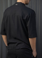 Ανδρικό κοντομάνικο πουκάμισο-Henry clothing-9-140-black mao shirt