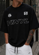 VINYL ART CLOTHING Ανδρική κοντομάνικη μπλούζα μαύρη oversized Flow District 96347-01
