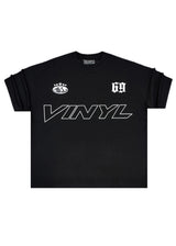 VINYL ART CLOTHING Ανδρική κοντομάνικη μπλούζα μαύρη oversized Flow District 96347-01