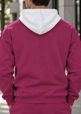 BODY STAFF - Ανδρικό μακρυμάνικο φούτερ με κουκούλα - Magenta BDS-0100