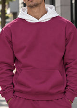 BODY STAFF - Ανδρικό μακρυμάνικο φούτερ με κουκούλα - Magenta BDS-0100
