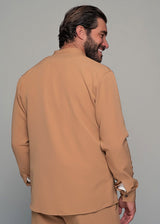 Ανδρικό μακρυμάνικο πουκάμισο μάο Ben Tailor-BENT.1138-MONACO mao shirt light brown