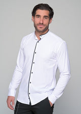 Ανδρικό μακρυμάνικο πουκάμισο μάο Ben Tailor-BENT.1168- Mao Design λευκό