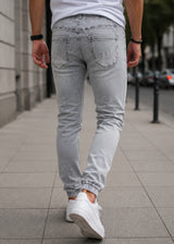 GUF CLOTHING - Ανδρικό παντελόνι τζιν με λάστιχο Slim Fit - Γκρι BK-472