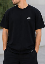 QUEST CLOTHING Ανδρική κοντομάνικη μπλούζα μαύρη DOB BL-18