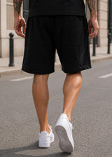QUEST CLOTHING Ανδρική βερμούδα μαύρη Simple Logo BL-51-black