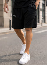 QUEST CLOTHING Ανδρική βερμούδα μαύρη Simple Logo BL-51-black