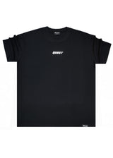 QUEST CLOTHING Ανδρική κοντομάνικη μπλούζα μαύρη QUEST LOGO BL-38
