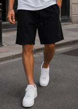 TWO BROTHERS Ανδρική βερμούδα μαύρη Simle Logo BT-26680-black