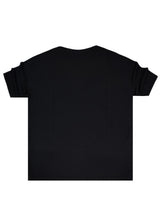 TWO BROTHERS - Ανδρικό t-shirt regular fit wafla - Μαύρο BT-26700