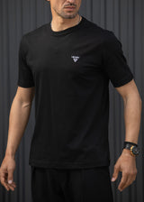 Ανδρική κοντομάνικη μπλούζα Henry clothing - 3-730 - basic logo t- shirt μαύρο
