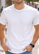 Ανδρική κοντομάνικη μπλούζα GUF-CP-1100-basic slim fit tee white