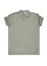 Κοντομάνικη μπλούζα τύπου πόλο GUF-CP2200-basic polo slim fit tee light khaki