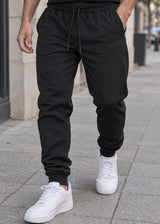 CLEVER Ανδρική φόρμα ανοιξιάτικη μαύρη simple jogger pants CT-26620-black