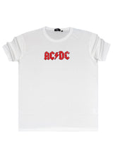 CLEVER CLOTHING Ανδρική κοντομάνικη μπλούζα λευκή AC/DC CT-26970-white