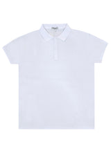 Κοντομάνικη μπλούζα τύπου πόλο GUF - DB-160-4 - basic polo slim fit tee λευκό