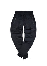 GUF CLOTHING - Ανδρική φόρμα cargo χωρίς χνούδι elegant pants - Μαύρη DB-7396