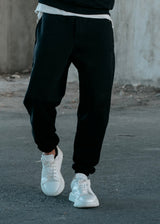 Ανδρική φόρμα με λάστιχο Two Brothers - BT-25590 - signature logo regular fit pants μαύρο