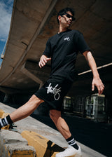TWO BROTHERS Ανδρική βερμούδα μαύρη Graffiti LogoBT-25870-black