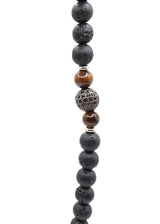 GUF CLOTHING Αλυσίδα από πέτρες λάβας Brown beads - Μαύρο GCK041