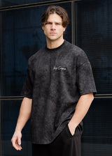 Ανδρική κοντομάνικη μπλούζα Tony couper - TO25/5 - tie dye oversized t-shirt μαύρο