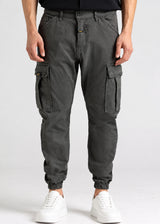 COSI JEANS - Ανδρικό παντελόνι μαύρο cargo elasticated - Cipresso 68-MUSSO