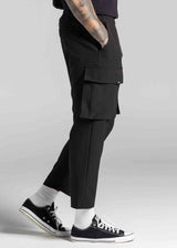 Ανδρικό υφασμάτινο κάργκο παντελόνι Cosi Jeans - 66-KROM - FW25/26-fabric cargo pants regular fit μαύρο