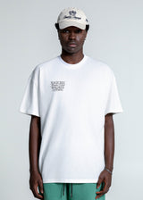 Ανδρική κοντομάνικη μπλούζα Magicbee - MB2514 - signature logo oversized fit λευκό