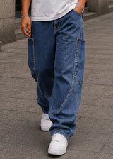 GUF CLOTHING - Ανδρικό τζιν παντελόνι κάργκο Baggy - Denim MT255
