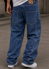 GUF CLOTHING - Ανδρικό τζιν παντελόνι κάργκο Baggy - Denim MT255