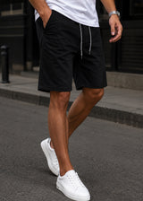 Ανδρική βερμούδα υφασμάτινη GUF - NFS807-4 - fabric shorts μαύρο