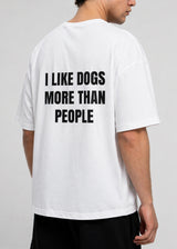 Ανδρική κοντομάνικη μπλούζα oversized Close society-STO-200-white i like dogs more than people